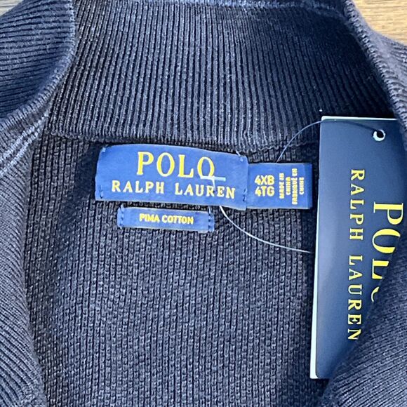 NWT Polo Ralph Lauren 1/4 Zip Pullover Sweater Big & Tall Navy Men’s 4XB $125 - Picture 3 of 6